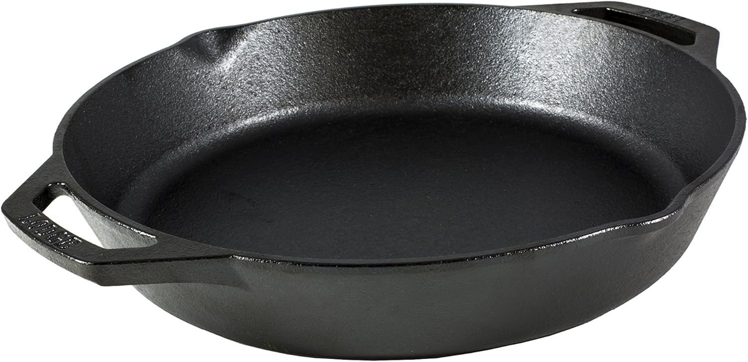 Lodge 12 Inch Pre-Seasoned Cast Iron Skillet - Dual Assist Handles - Use in the Oven