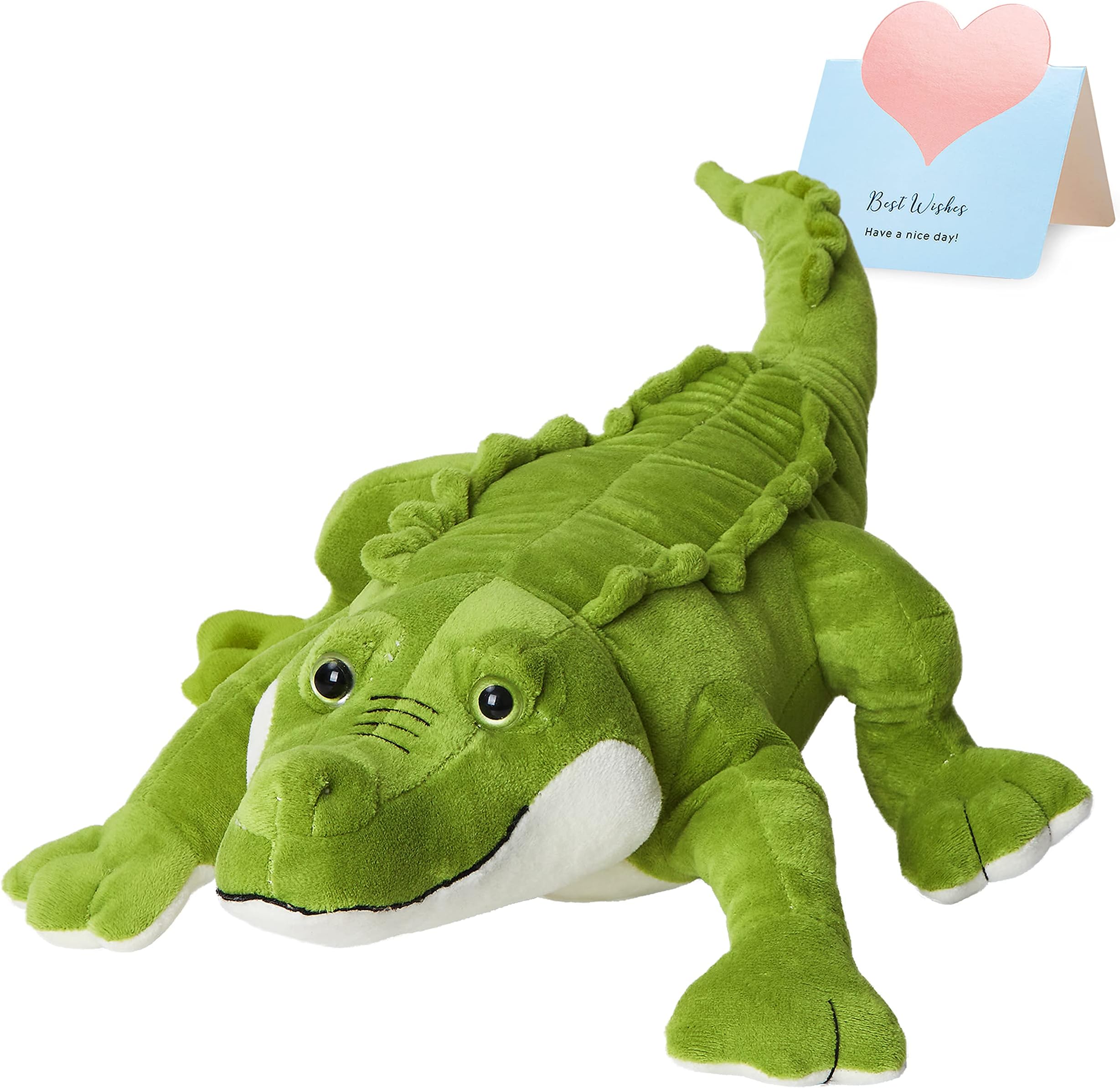 Cute Alligator Stuffed Animal Hugging Soft Realistic Crocodile Plush Toy Pillow Birthday Children's Day Christmas for Toddler Kids Boys, 18.5''