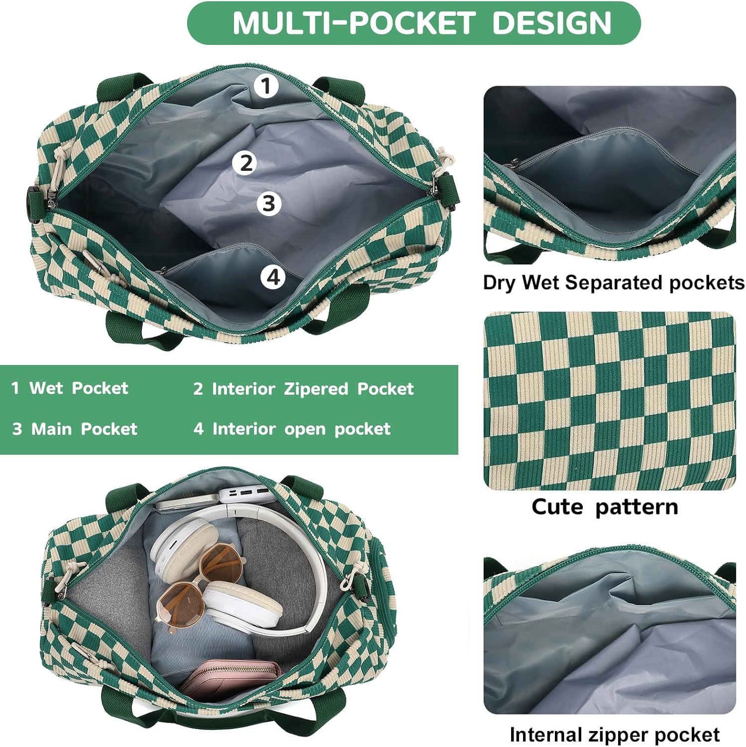 BLUBOON Duffle Bag Girls Kids Cute Gym Bag with Shoes Compartment & Wet Separation Waterproof Sports Overnight Travel Bag - Image 4