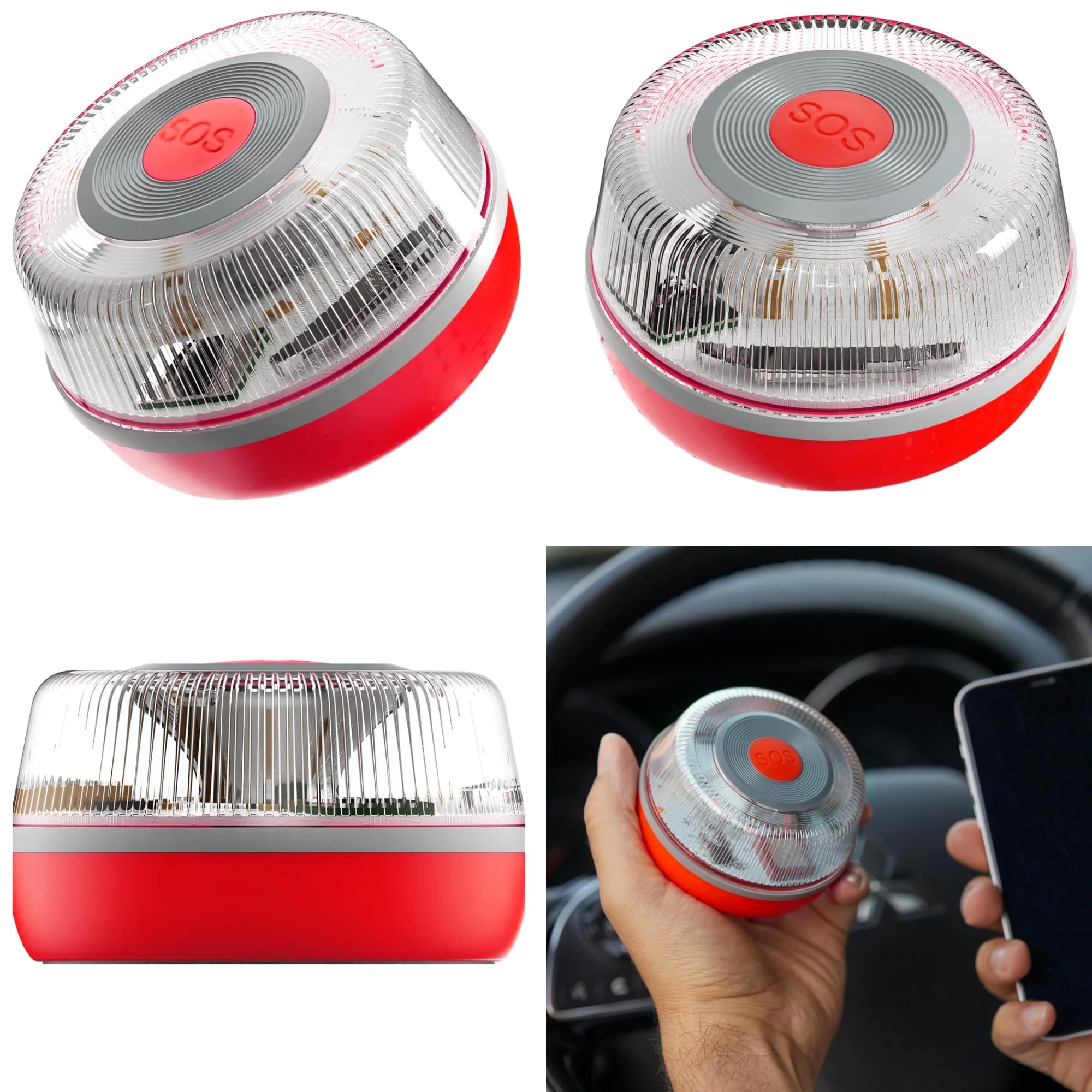 gyrophare led v16 homologué espagne DGT 3.0 Connecté GPS - Balise Lumineuse V16 Voiture - Lumière d’Urgence Homologuée - Balise DGT