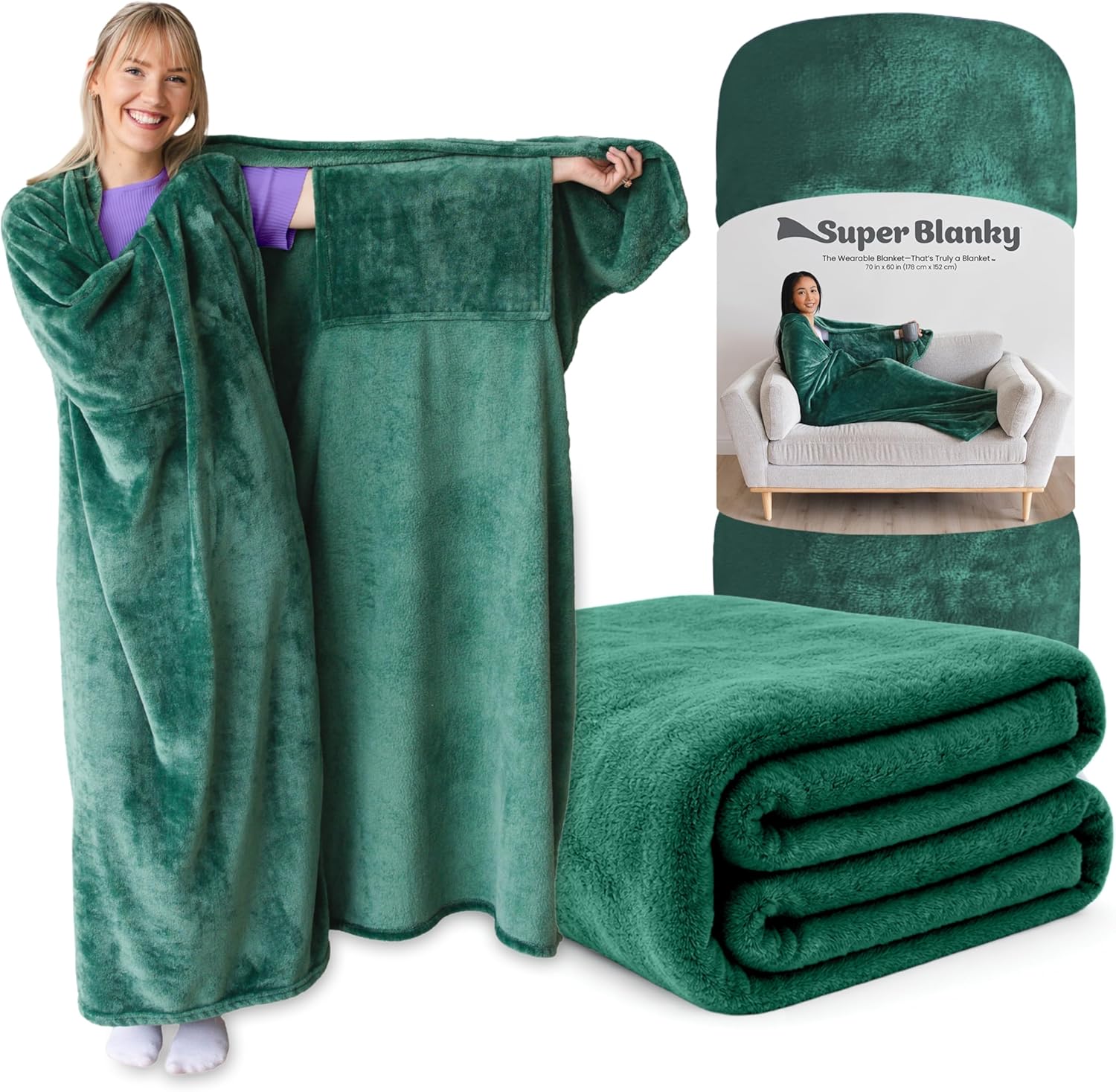 Super Blanky Wearable Blankets for Women, Adult Wearable Blanket Men, Mother's Day Gifts for Her, Wife Birthday Gift Ideas