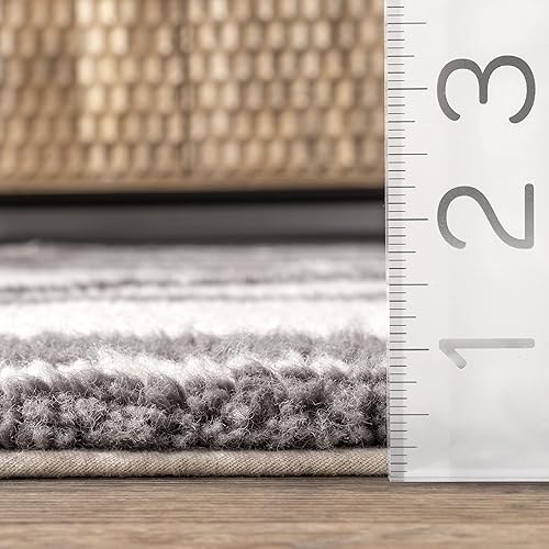 Miniatura 9 de nuLOOM Sondra - Alfombra de lana marroquí con diamantes lavable a máquina, 3 x 5 pies, color marfil, rectangular