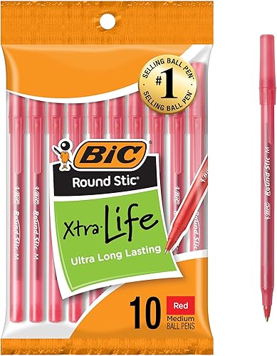 Vista 47 de BIC Round Stic Xtra Life - Bolígrafo redondo, punta mediana Negro