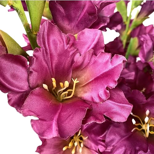 Miniatura 8 de Raxcelivia Paquete de 6 plantas artificiales de orquídeas artificiales de seda, jarrón largo para cocina, hogar, jardín, fiesta, decoración de boda