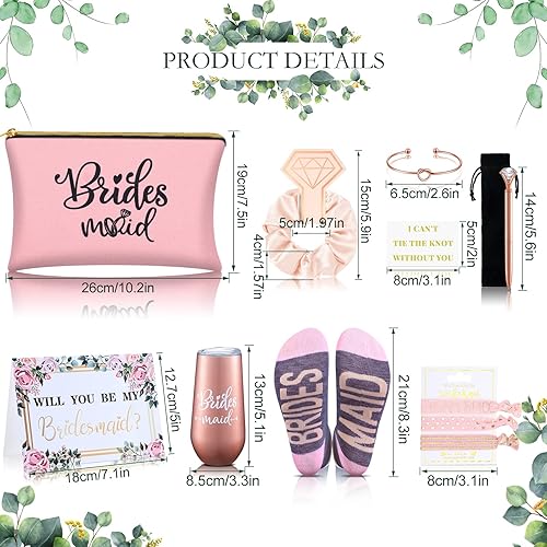 Miniatura 8 de 13 piezas de regalo de propuesta de dama de honor, regalos de donna de honor, regalo de matrona de honor, juego de caja de regalo de dona de honor,