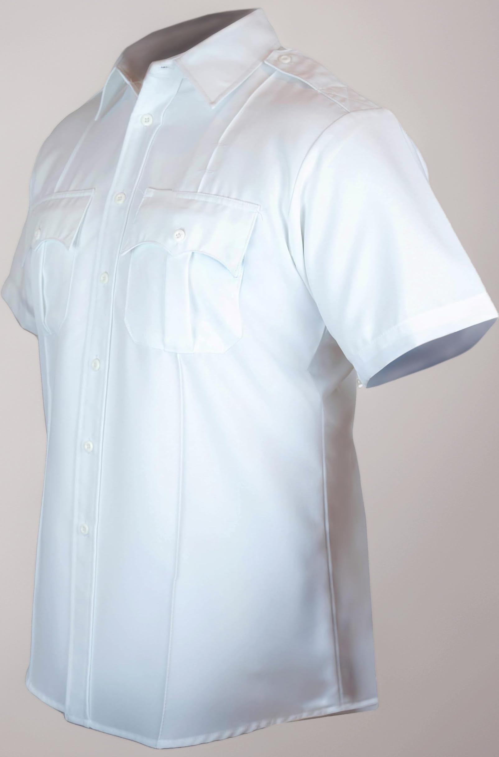 100% Polyester Short Sleeve Men's Uniform Shirt White