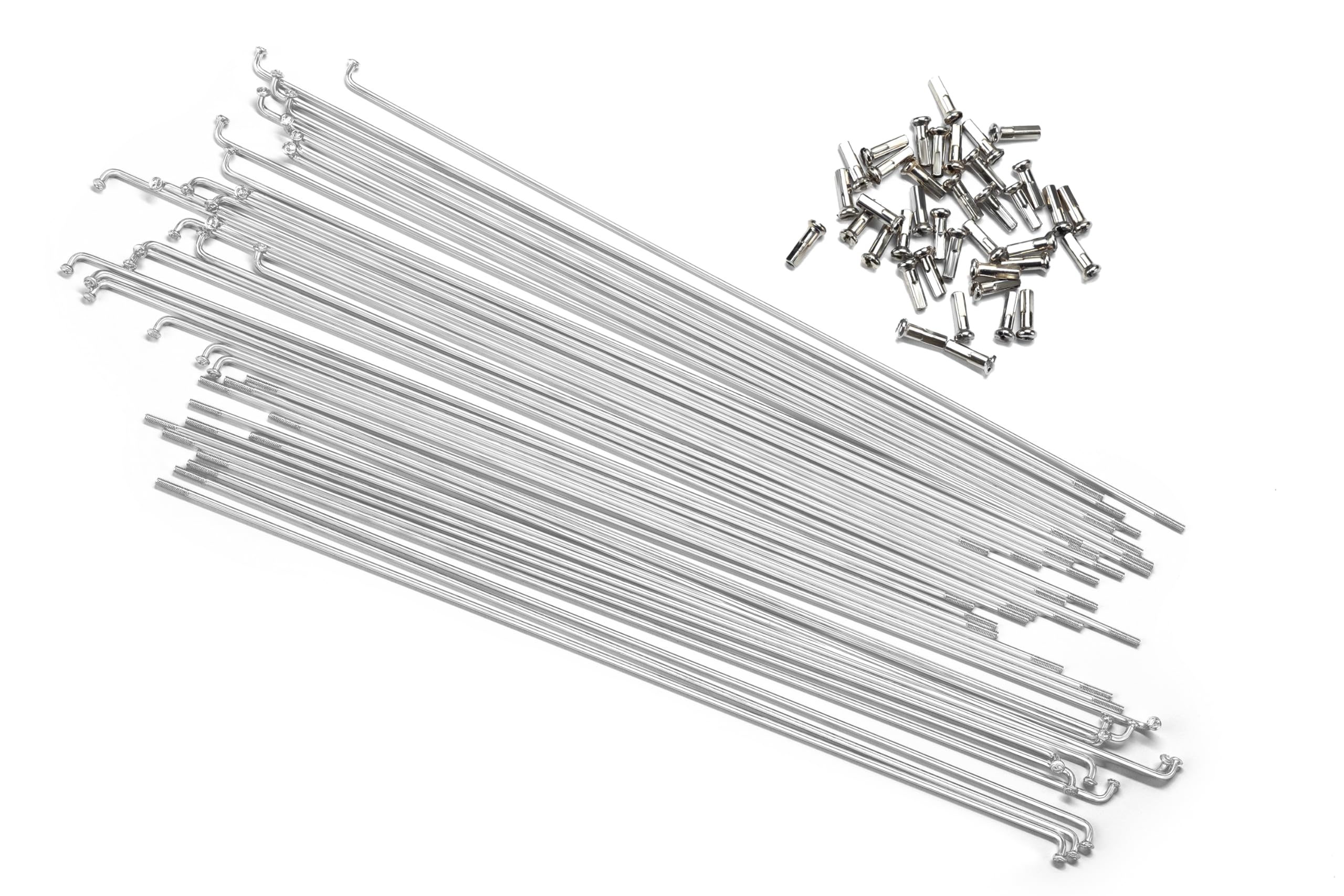 LUXU 14 G - Raggi in acciaio curvo, diametro 2 mm, 36 raggi per bicicletta e 36 capezzoli, per mountain bike, downhill, trekking, city bike (270 mm - 309 mm)