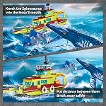 3 en 1 Set de blocs de construction Sea Dinosaur, compatible avec le Spinosaurus Mosasaurus World Park de Lego Dinosaure Discovery Crossing Ocean World Building Set, bateau STEM Jouets Cadeau Enfants Adultes Garçons Age 8-12