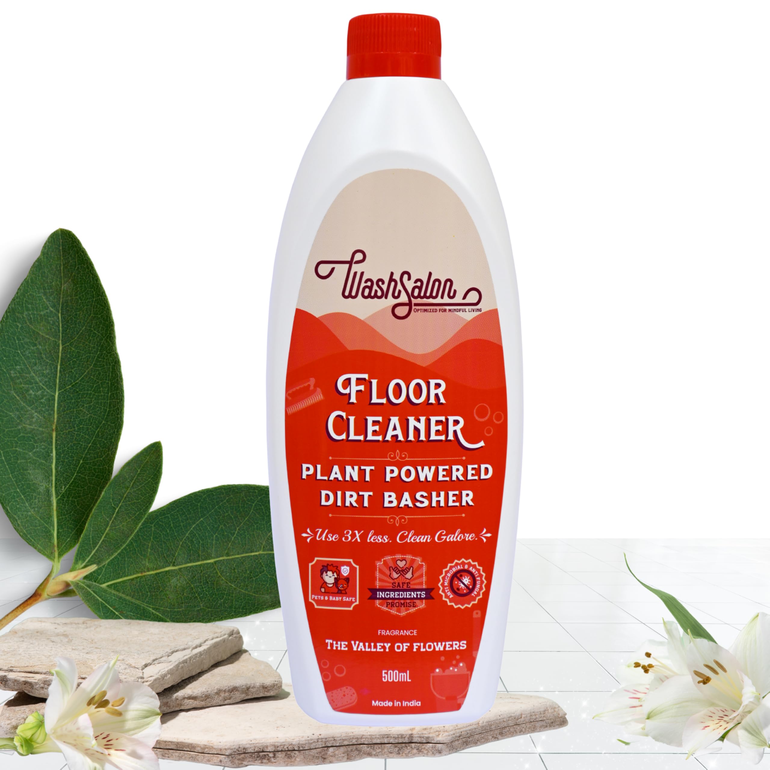 WashSalon Natural Floor Cleaner Liquid | 500 ML-Equal to 1.5 L of regular Cleaner | Concentrate | Disinfectant & Anti-microbial | Non Toxic & Eco-friendly | Baby & Pets Safe | Luxurious Fragrance (B0CSNXXBR2) Amazon Price History, Amazon Price Tracker