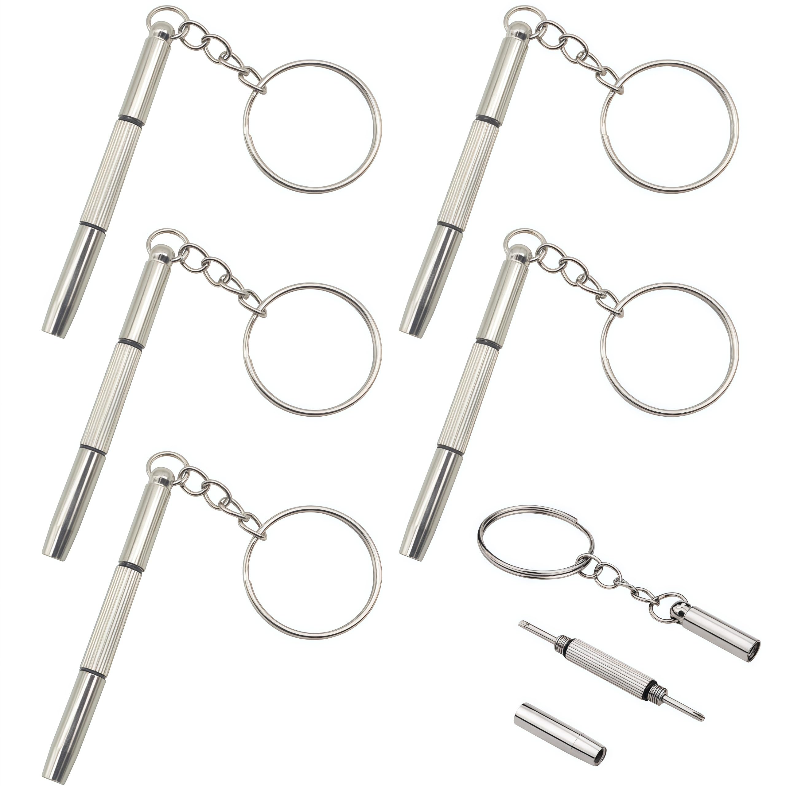 Gskqcrpr 5Pcs 3-In-1 Mini Screwdriver, Stainless Steel Multifunction Eyeglass Screwdriver Kit, For Glasses,Jewelry,Watches, & Electronics Repair