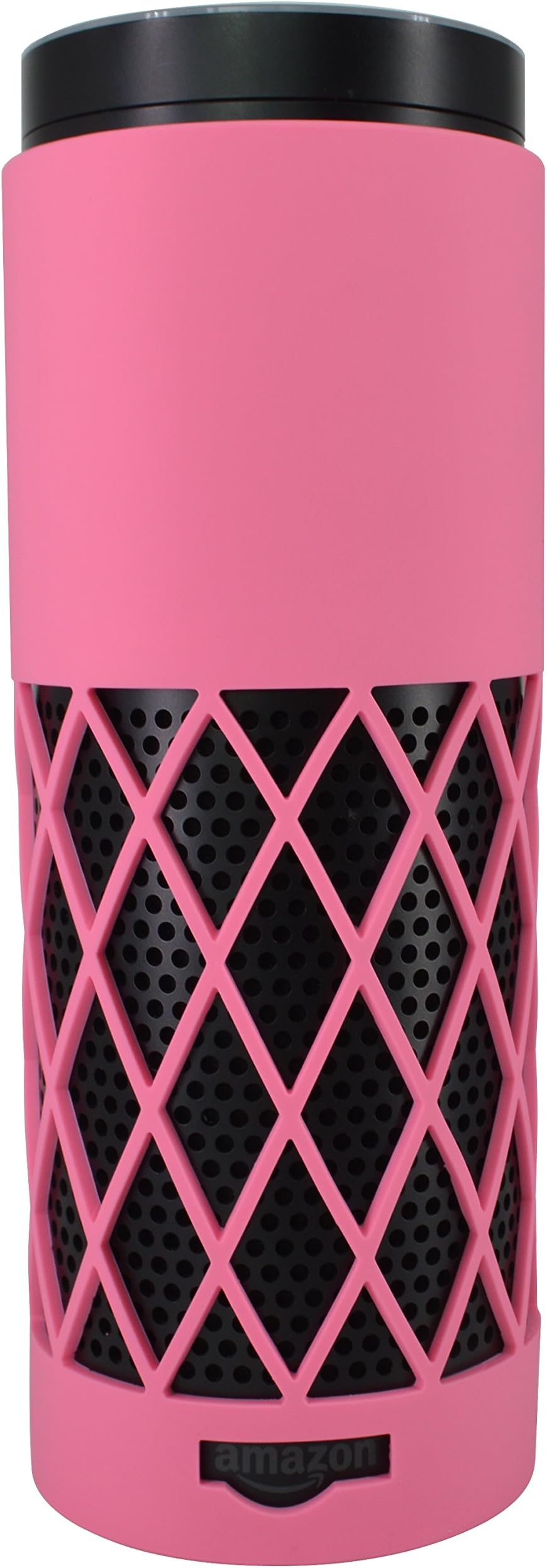 Auchee Silicone Case Stand Cover for Amazon Echo (1st Generation) - 2mm Sleek Mesh Design Allow Real Sound from Echo, Impact & Drop Resistant, Precise Cutouts for Amazon Logo & Plug Hole (Pink)