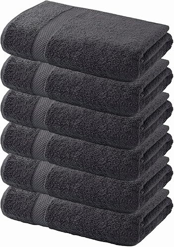 Miniatura 2 de Juego de 6 toallas de algodón turco, contiene 6 toallas de mano (16 x 28 pulgadas), toallas de mano altamente absorbentes para baño, cocina,