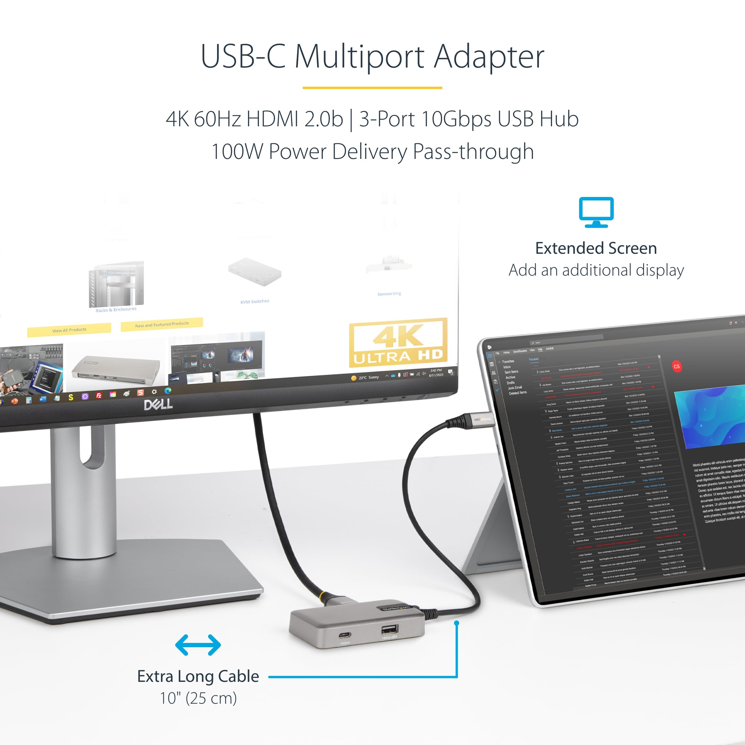 Amazon.co.jp: StarTech.com USBマルチハブ/USBーC/4K60Hz HDMI/100W