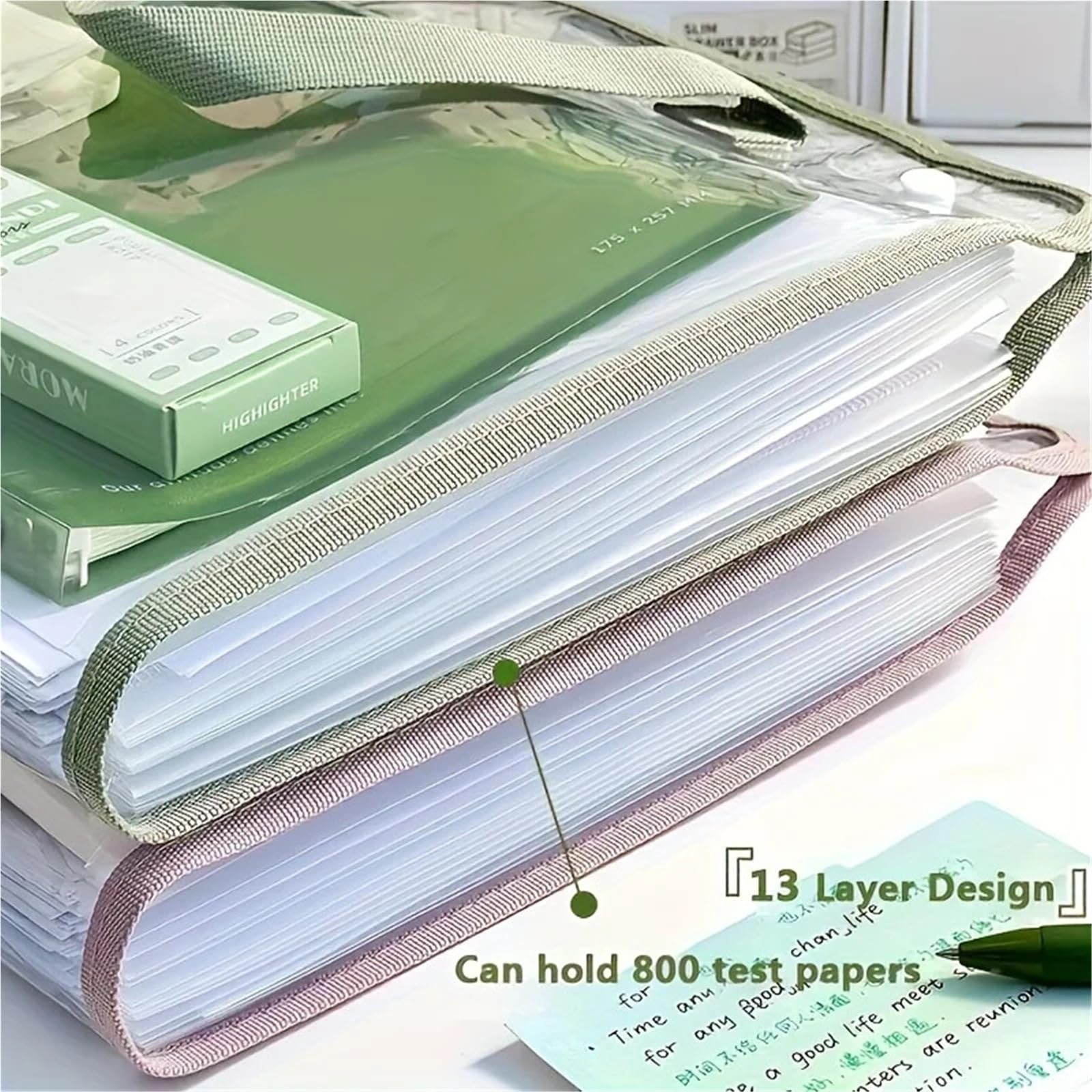 Carpeta Clasificadora Bolsa de almacenamiento archivos acordeón | Carpeta de papel de prueba de gran capacidad, organizador de documentos for estudiantes(Brown)