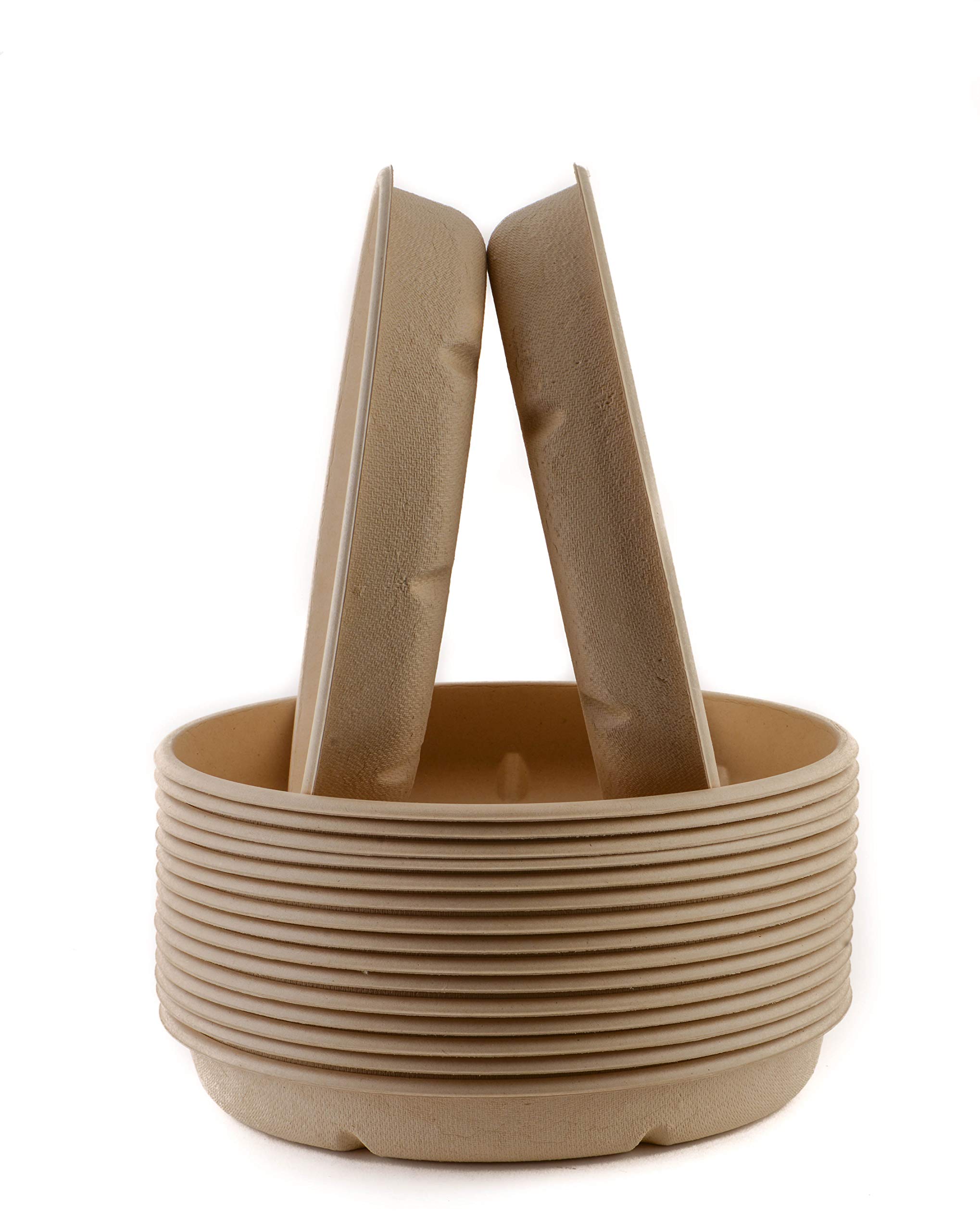 32 oz Compostable Burrito Bowls [125 PACK] - 100% Bio-Degradable Natural Sugarcane Bagasse Bamboo Fibers Sturdy Compostable Eco Friendly Environmental Paper Plastic Bowl Alternative Tree Free