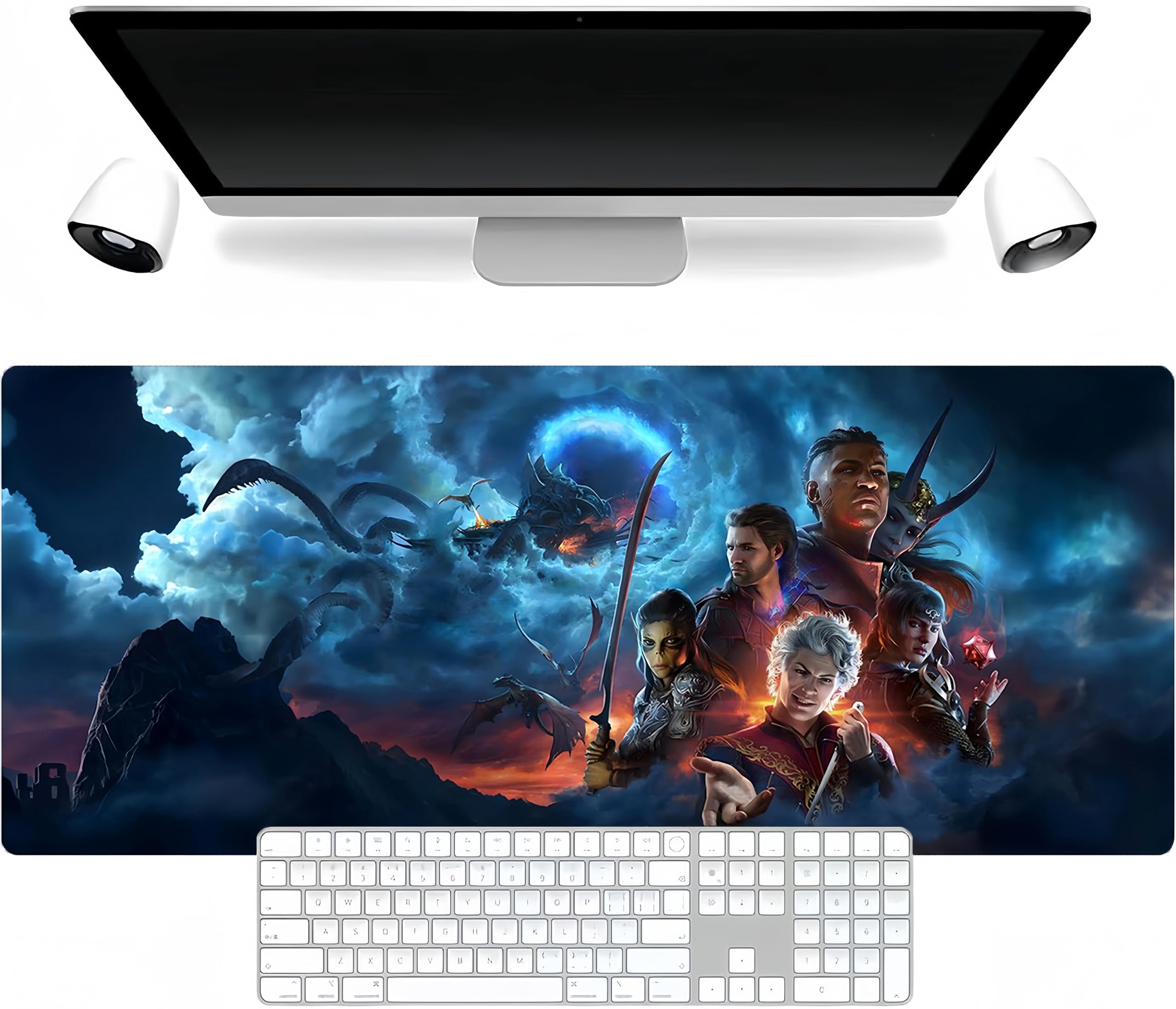 Baldur's Gate 3 Tappetino per mouse, di grandi dimensioni, tappetino per mouse da gioco, può essere utilizzato anche come tappetino per tastiera e tappetino da scrivania, ideale per uso domestico e