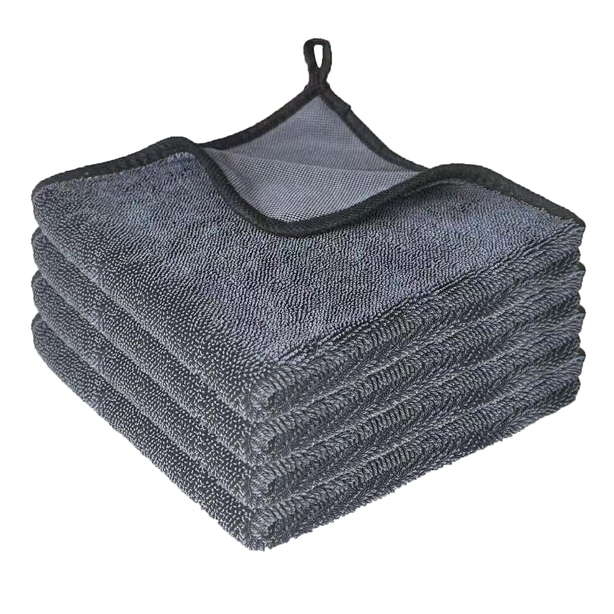 CZandCZ 4X Mikrofasertücher 40x40cm,Trockentuch Dusche, Fensterputztücher,Poliertuch,Fast Dry Microfaser Putztuch für Badezimmer, Auto, Fenster, Spiegel, 600GSM