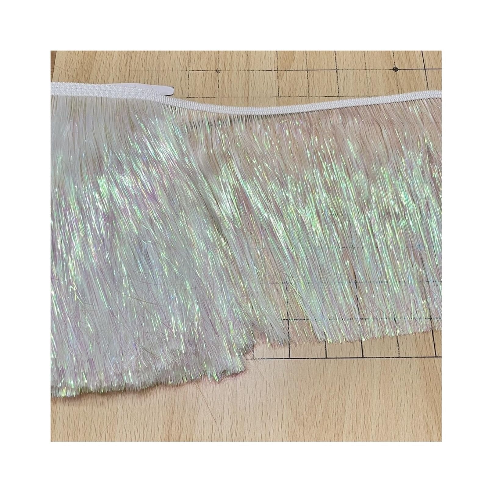 Tassel Fringe Trim 1Yard/Lot 20CM Laser Gold&Silver Glitter Fringes Lace Trim Tassel For Latin Dance Costume Fringe Apparel Accessoires(Color 5)