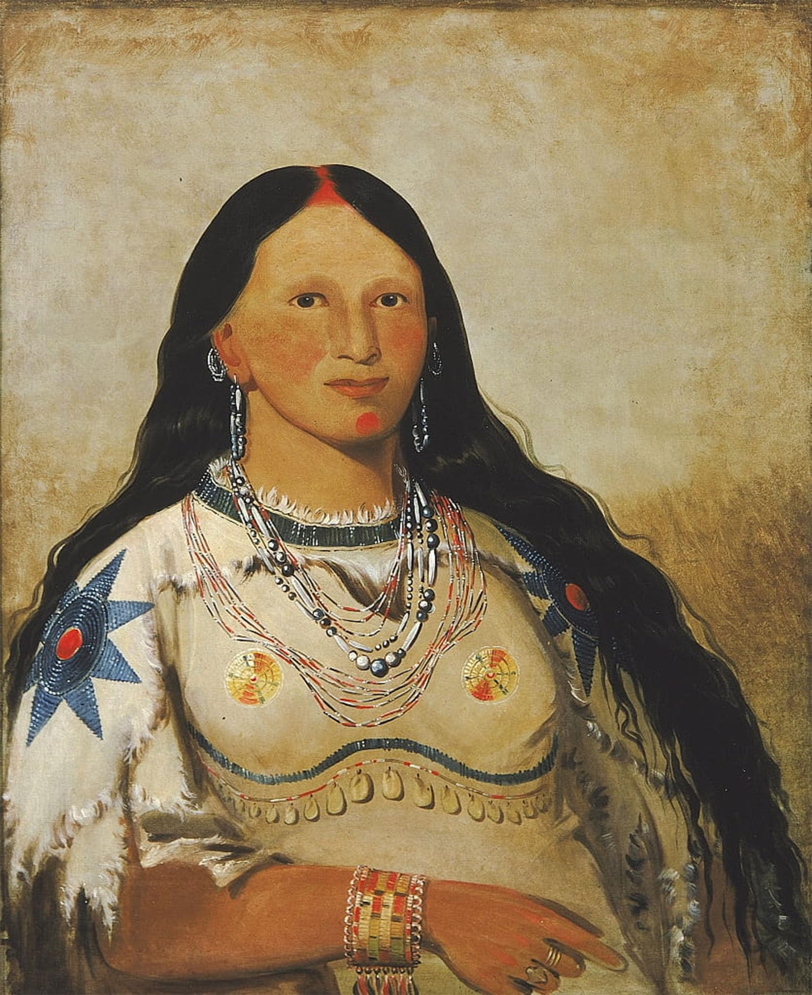 SERENDIPITP Vintage Picture Print on Canvas Wall Art Poster Mink a Beautiful Girl by George Catlin Artwork Print Poster for Wall Decor 60x90cm
