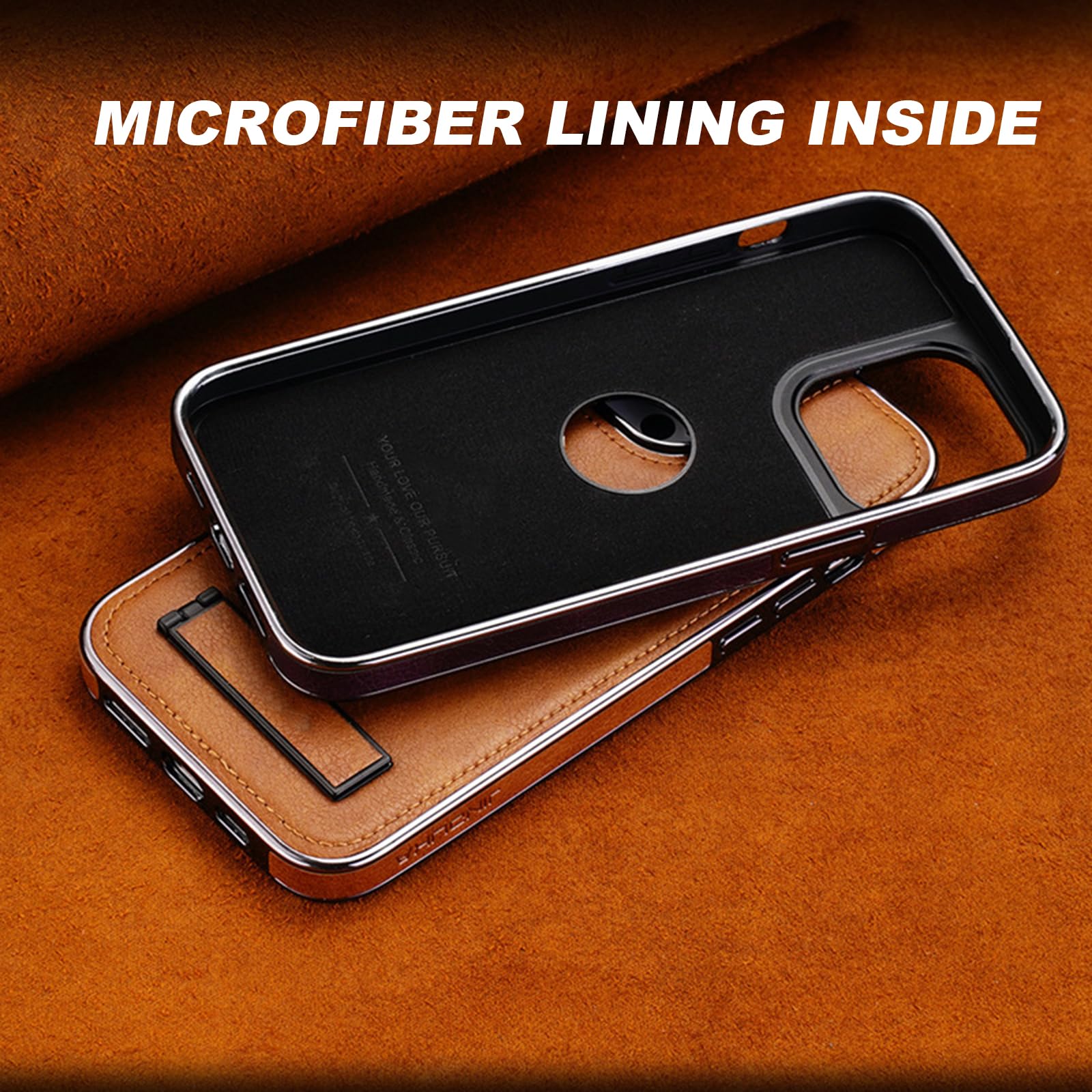 Galwanizowane etui do iPhone 16 Pro Max/16 Pro/16 Plus/16, wąskie skórzane etui z uchwytem z logo widoku, odporne na wstrząsy, etui ochronne na aparat, czarne, 16