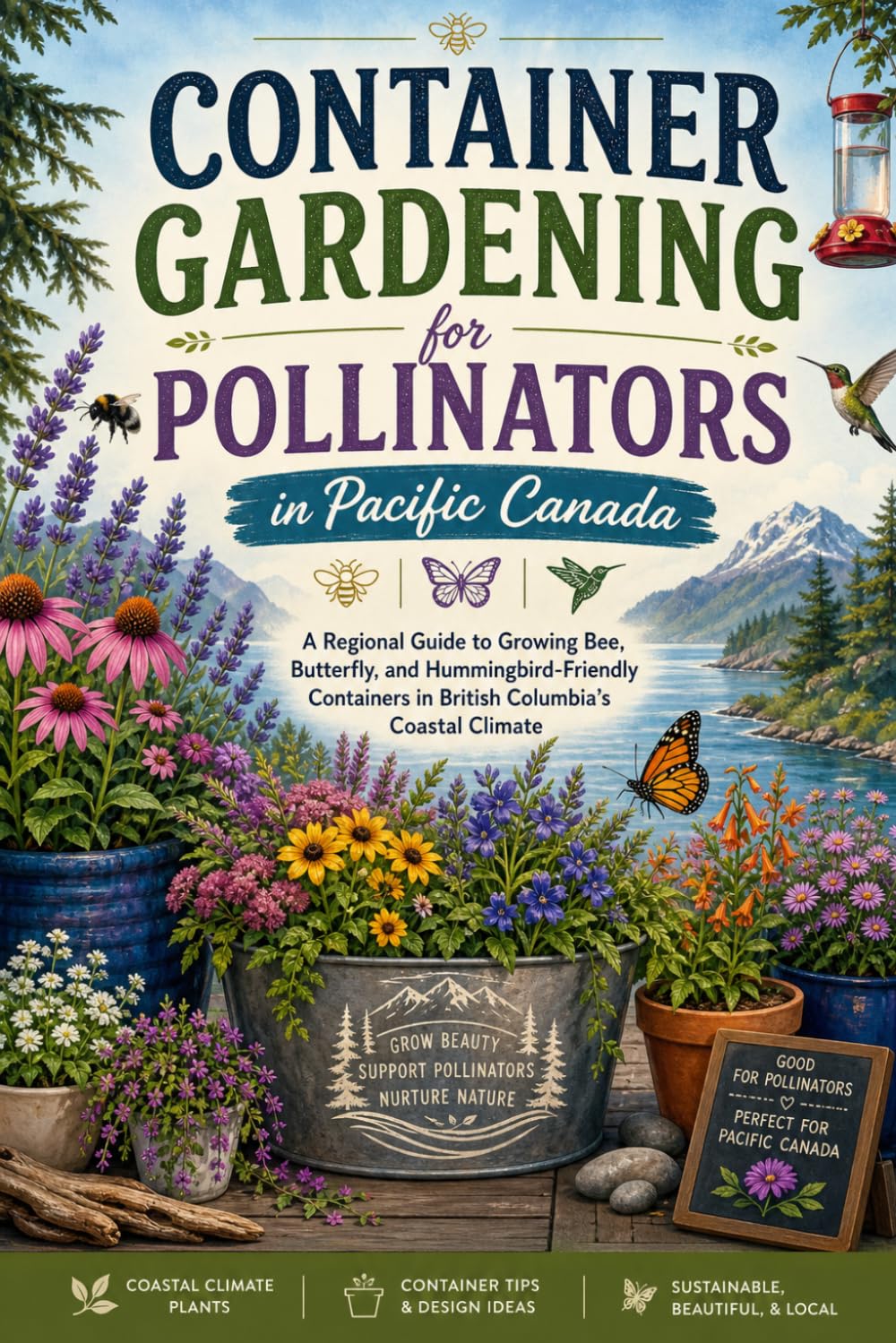 Container Gardening for Pollinators in Pacific Canada: A Regional Guide to Growing Bee, Butterfly, and Hummingbird-Friendly Containers in British Columbia's Coastal Climate