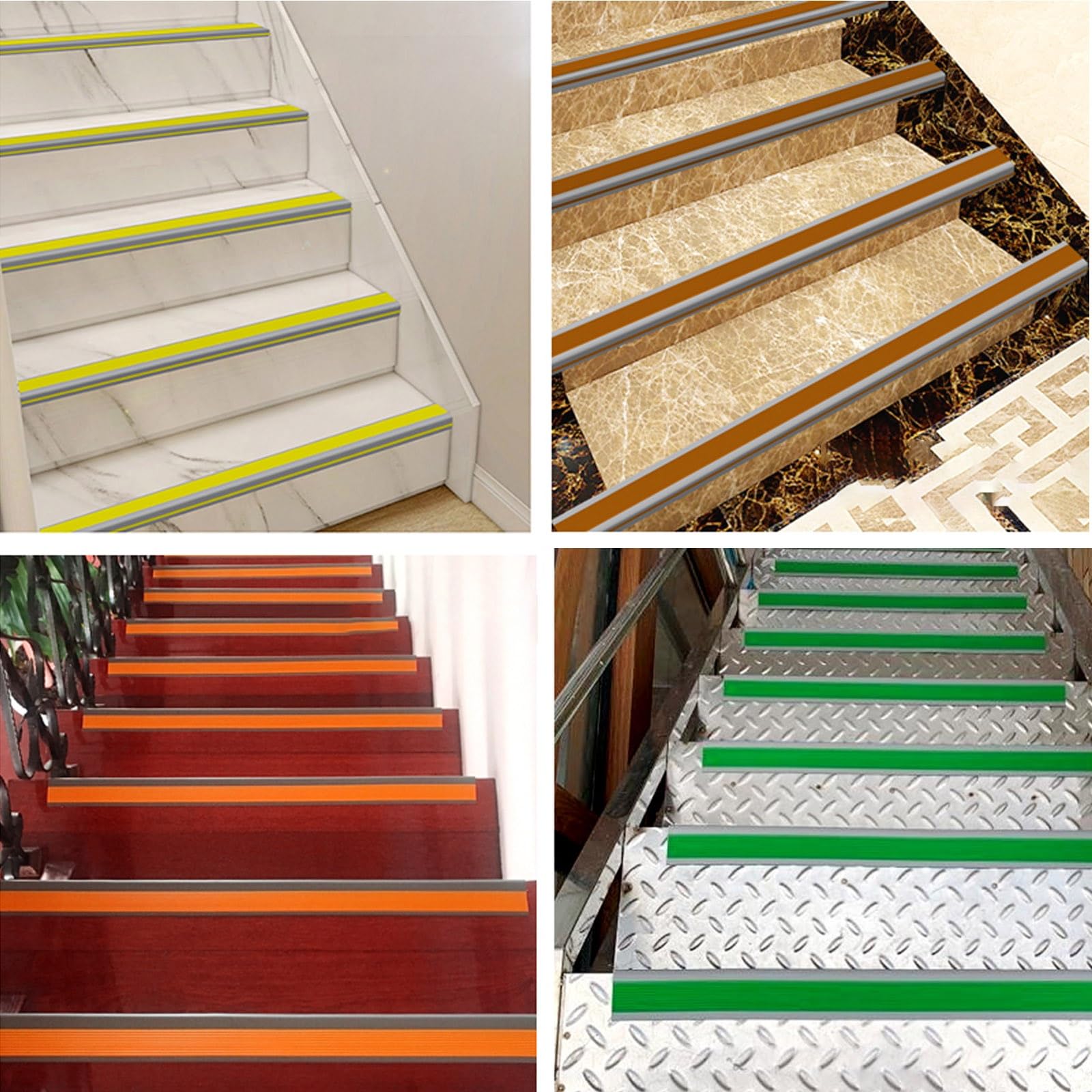 2m Tiras Antideslizantes para Peldaños, Material De Pvc Tira Antideslizante, Forma De L Tira Antideslizante De Borde Escalonado, Adhesivo Y Antideslizante, Apto para Guarderías, Hoteles ( Color : Gree