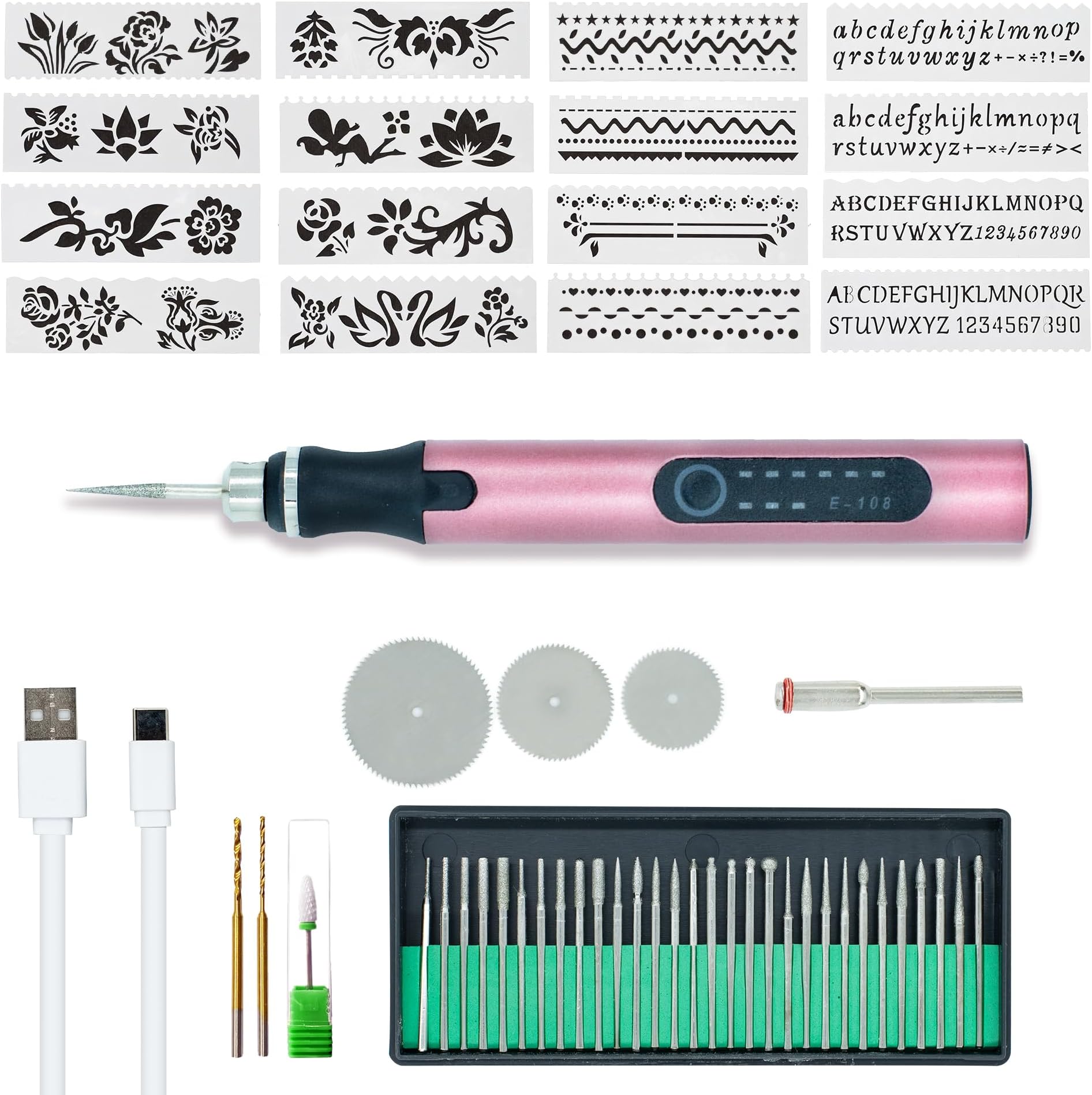 Stylo Graveur Sans Fil 21000 Tours/min - Pour Verre, Métal, Bois, Céramique, Alimentation Par Piles