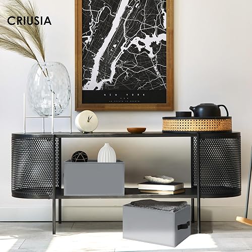 Miniatura 6 de Criusia Cestas de almacenamiento grandes para organizar, paquete de 8 cubos de almacenamiento de tela para ropa, organizadores de armario del hogar