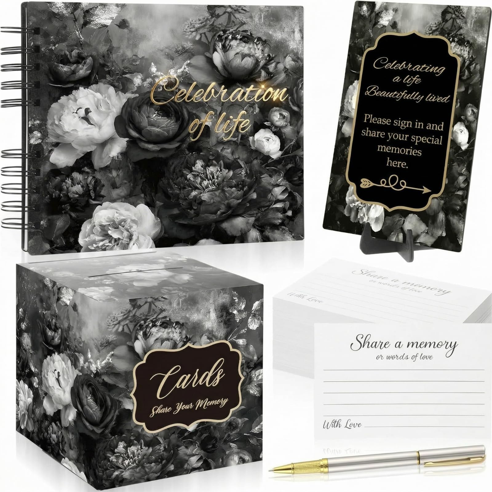 Livre d'or de funérailles célébration de la vie pour service mémoire