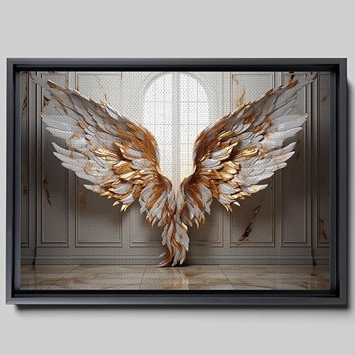 Angel wings print on canvas on light gray ground, Angel wings, Angel wings art, On canvas, Wall Decor Living Room, Office Wall disponible en Yaxa Venezuela