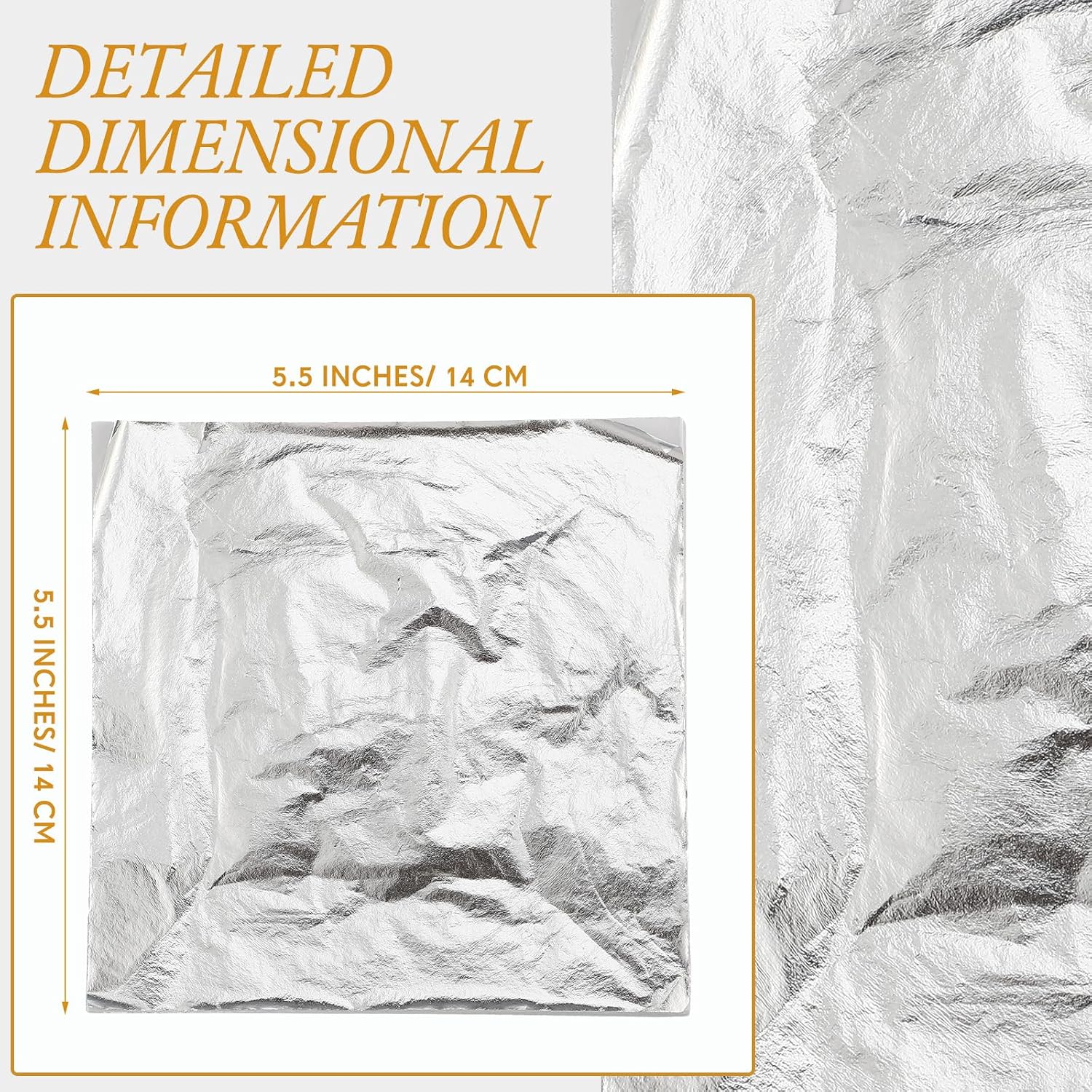 Qilery 500 Pcs Silver Leaf Sheets Gilding Thin Foil Paper for Crafts Imitation Metallic Silver Foil Flakes for Home Project Furniture Decoration Painting, 5.5 x 5.5 Inches