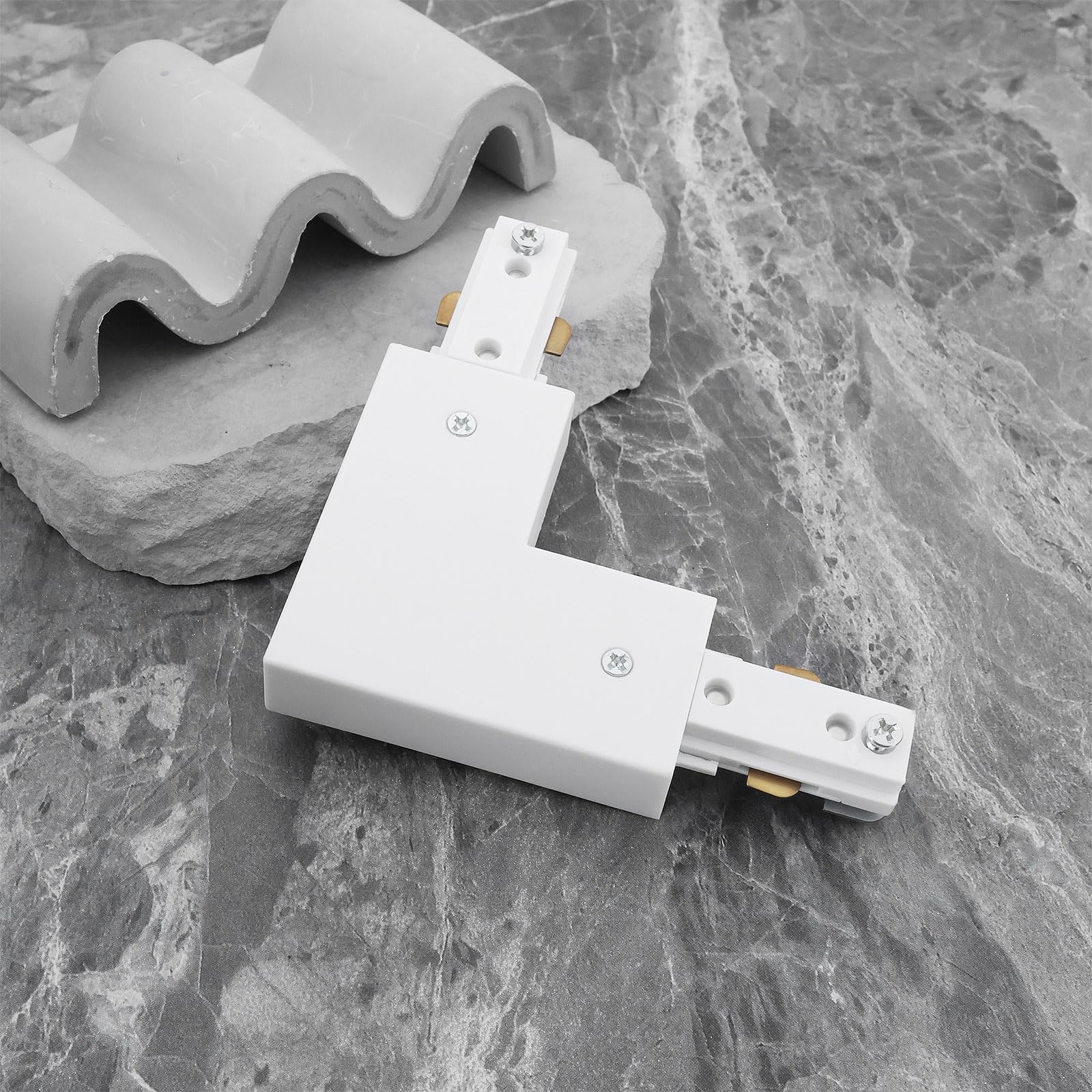 1 Pièce Connecteur d'éclairage Sur Rail en H en Forme de L à 3 Fils pour Accessoires d'éclairage Sur Rail à LED de Type H à Circuit Unique Blanc
