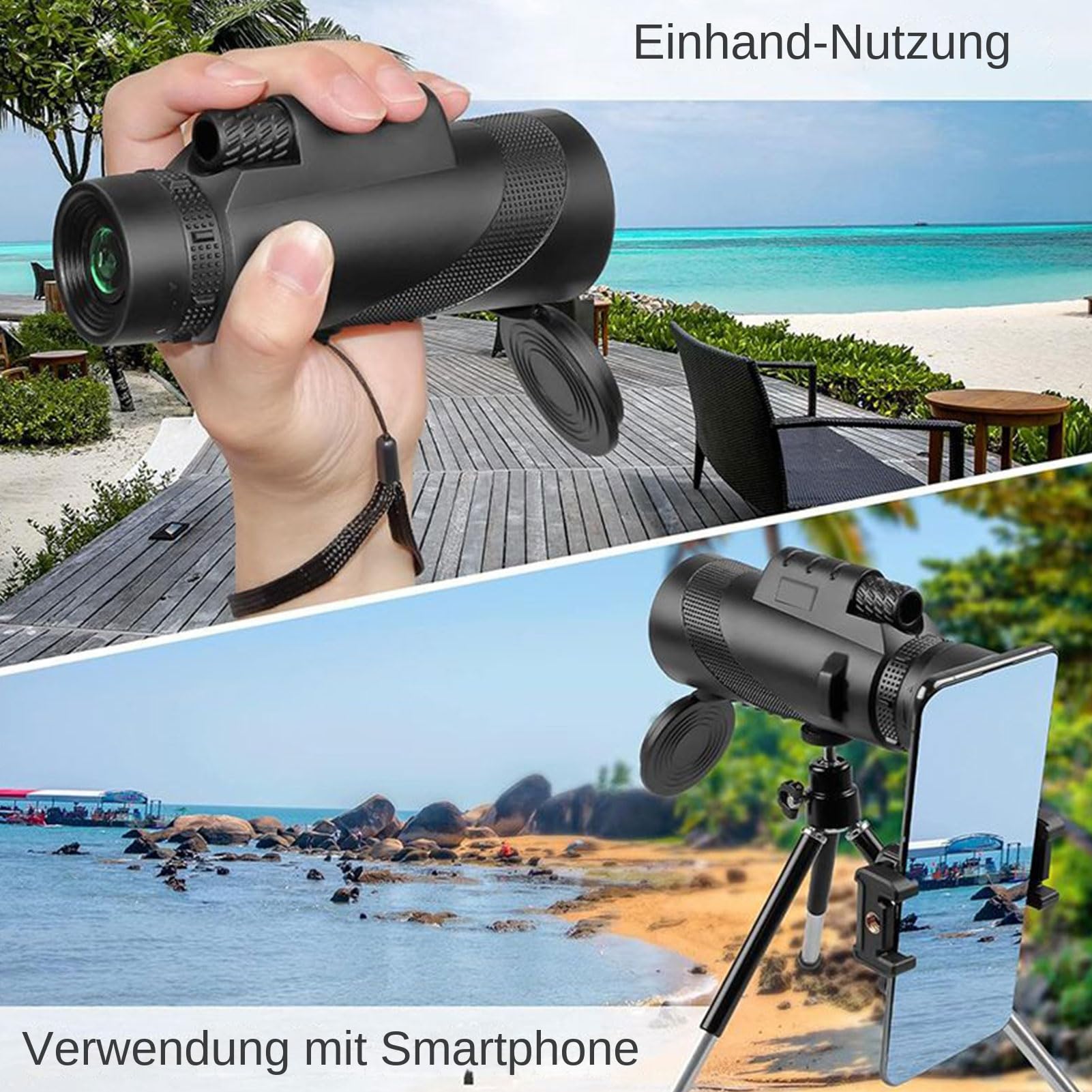 Télescope pour adulte, astronomie pour adultes - Télescope monoculaire pour smartphone - Grossissement 80x - Poids léger pour la chasse aux oiseaux - Astronomie - Chasse - Randonnée Camping