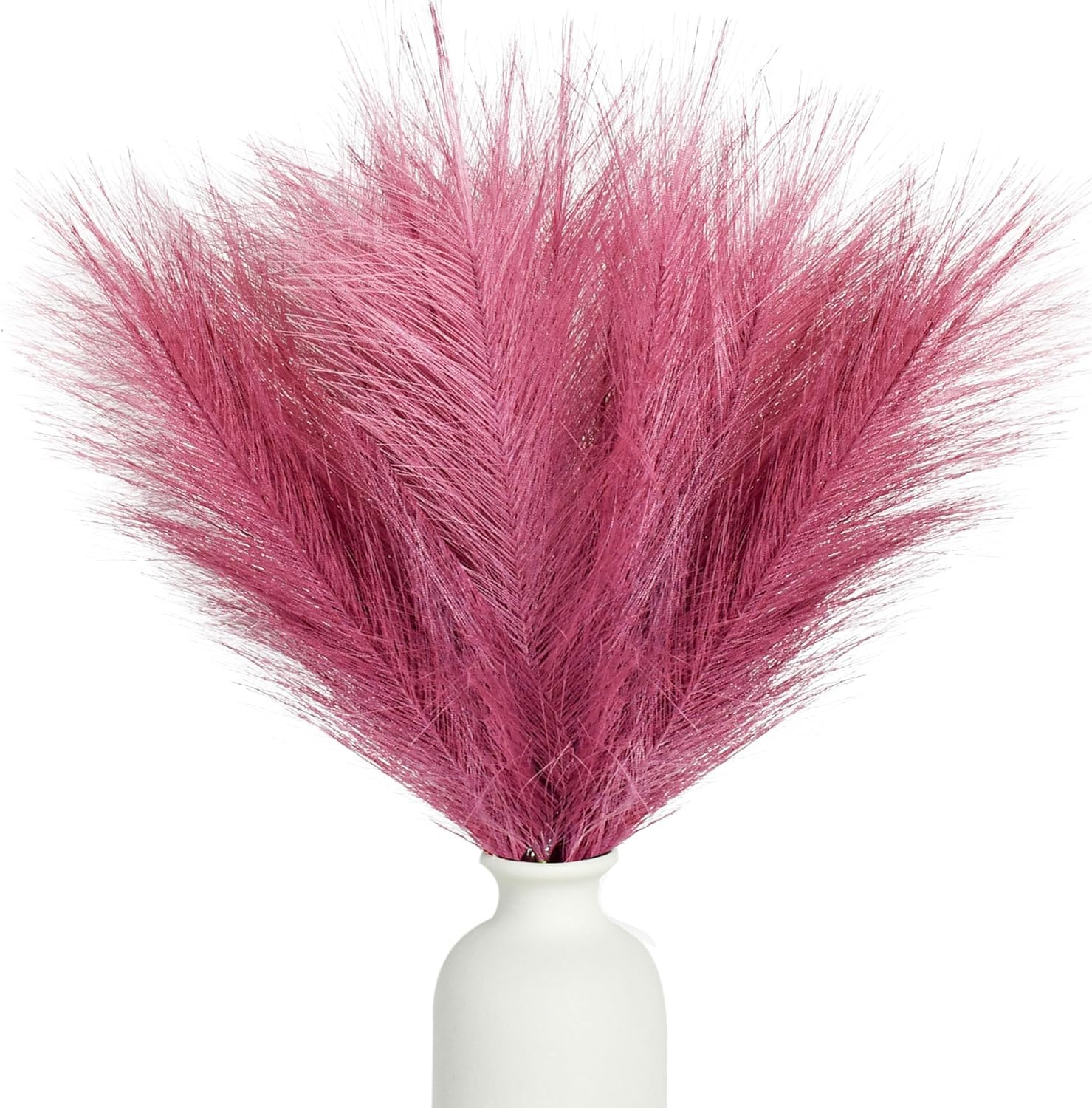 Dekorly 4Pcs Faux Pampas Grass, Artificial Pampas Grass Decor Fluffy Small Pampas Grass Flower Arrangement and Vase Filler for Boho Home Wedding Mothers Day Decoration (Set of 4, Maroon) (B0D3M64KG1) Amazon Price History, Amazon Price Tracker