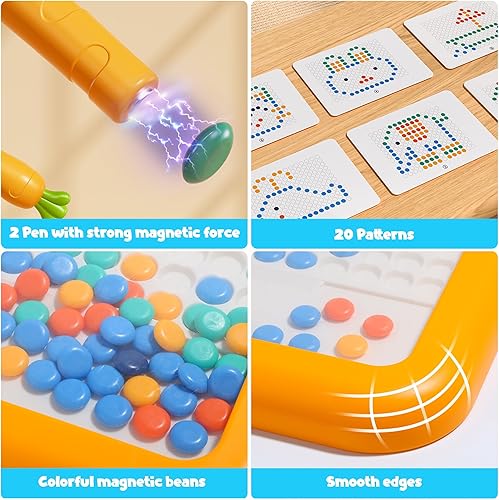 Miniatura 6 de Skirfy - Regalo para niños, tablero de dibujo magnético para niños, actividades de viaje en automóvil, juguetes para niños, juegos Montessori