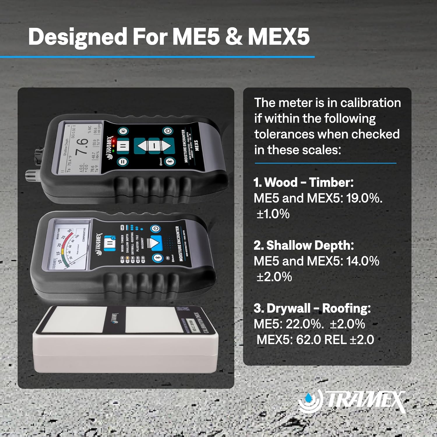 Tramex Calibration Check Box for Moisture Encounters MEX5 & ME5 | Perform Regular On-Site Calibration Checks of Your Meter When Measuring Wood, Drywall & Building Materials