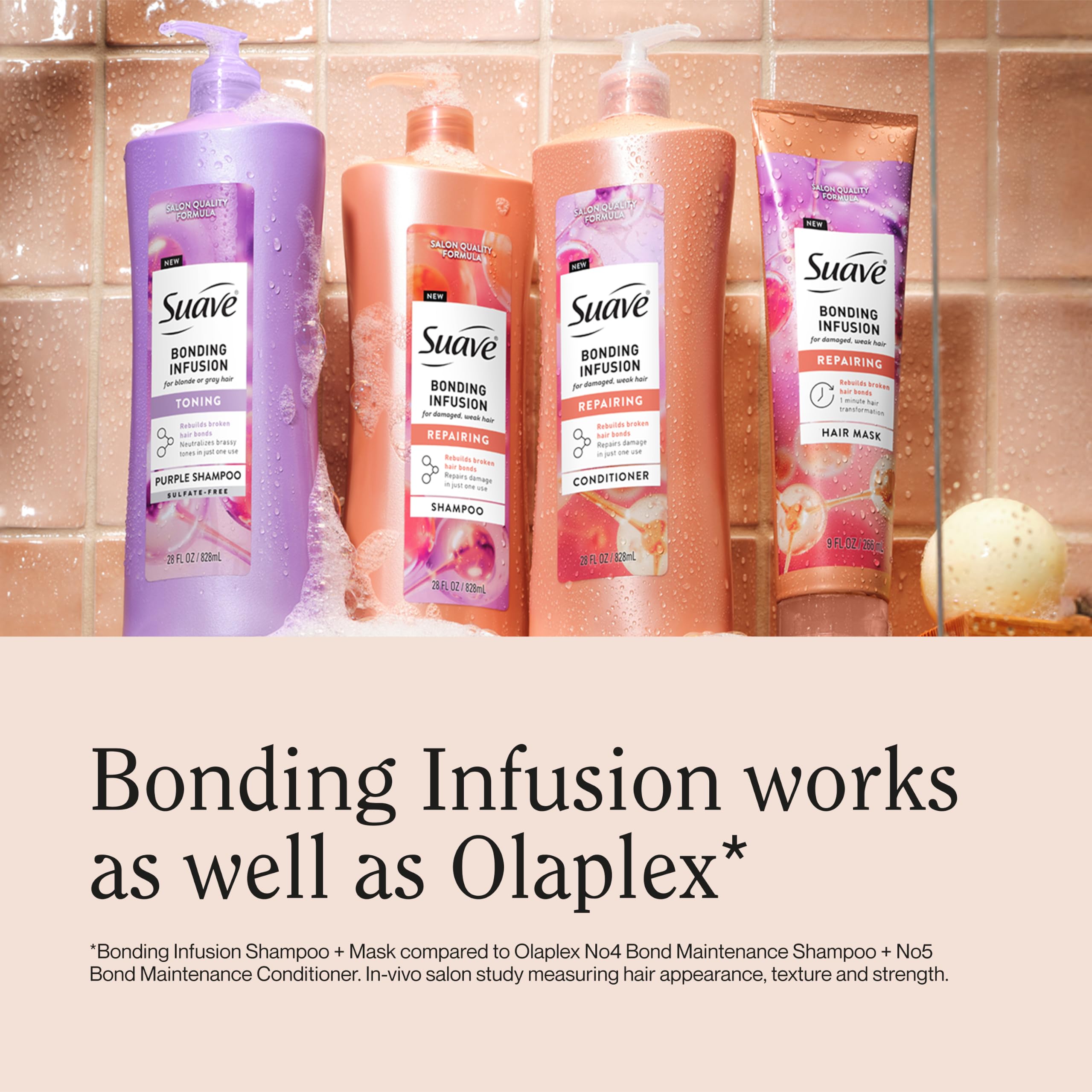 Suave Bonding Infusion Purple Toning Shampoo for Blonde & Gray Hair