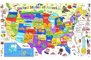 Giant Educational US Map Coloring Poster for Kids