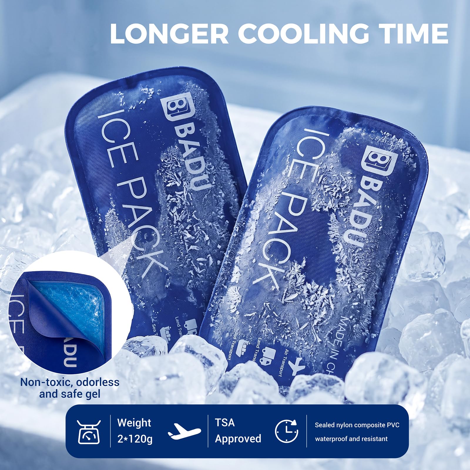 Mallette de voyage isotherme pour insuline, approuvée par la TSA, petite, pour médicaments réfrigérés, avec 2 packs de glace réutilisables.
