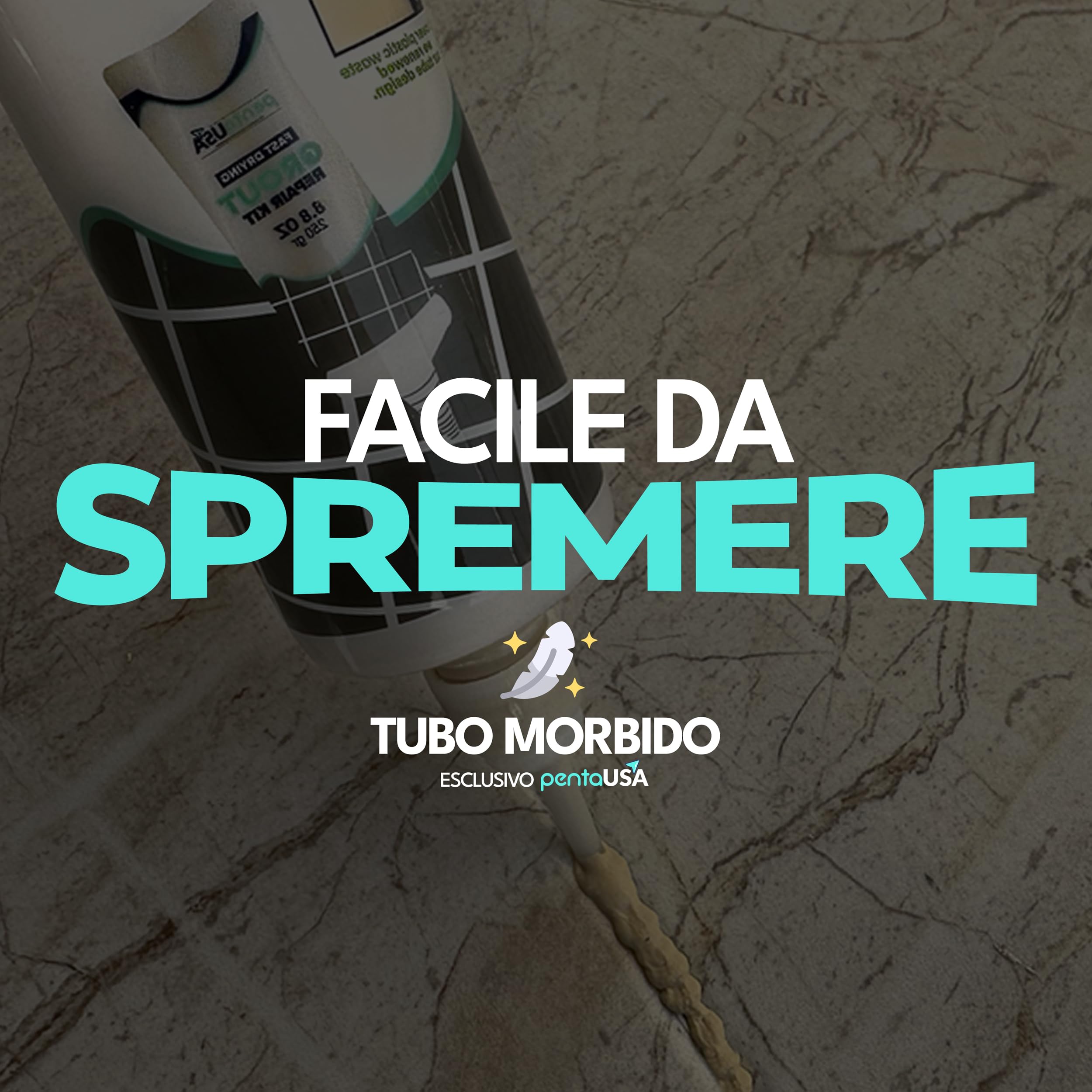 Riparazione Fughe Piastrelle - Tubetto Riempitivo Ripara e Rinnova, Malta per Piastrelle, Asciugatura Rapida + Raschietto, Stucco inodore - 250gr (Bianco)