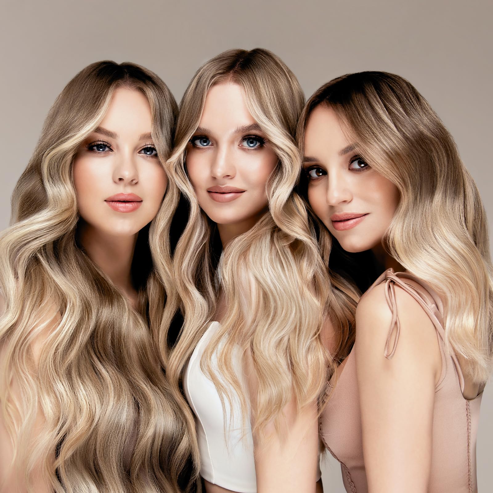 Kaltluft Lockenstab Automatisch – 32mm Beach Waves Curler, 4 Temperaturstufen (150–230°C), Anti-Verbrennungs, Automatischer Rotierender Lockenstab für Große & Kleine Locken, Roségold