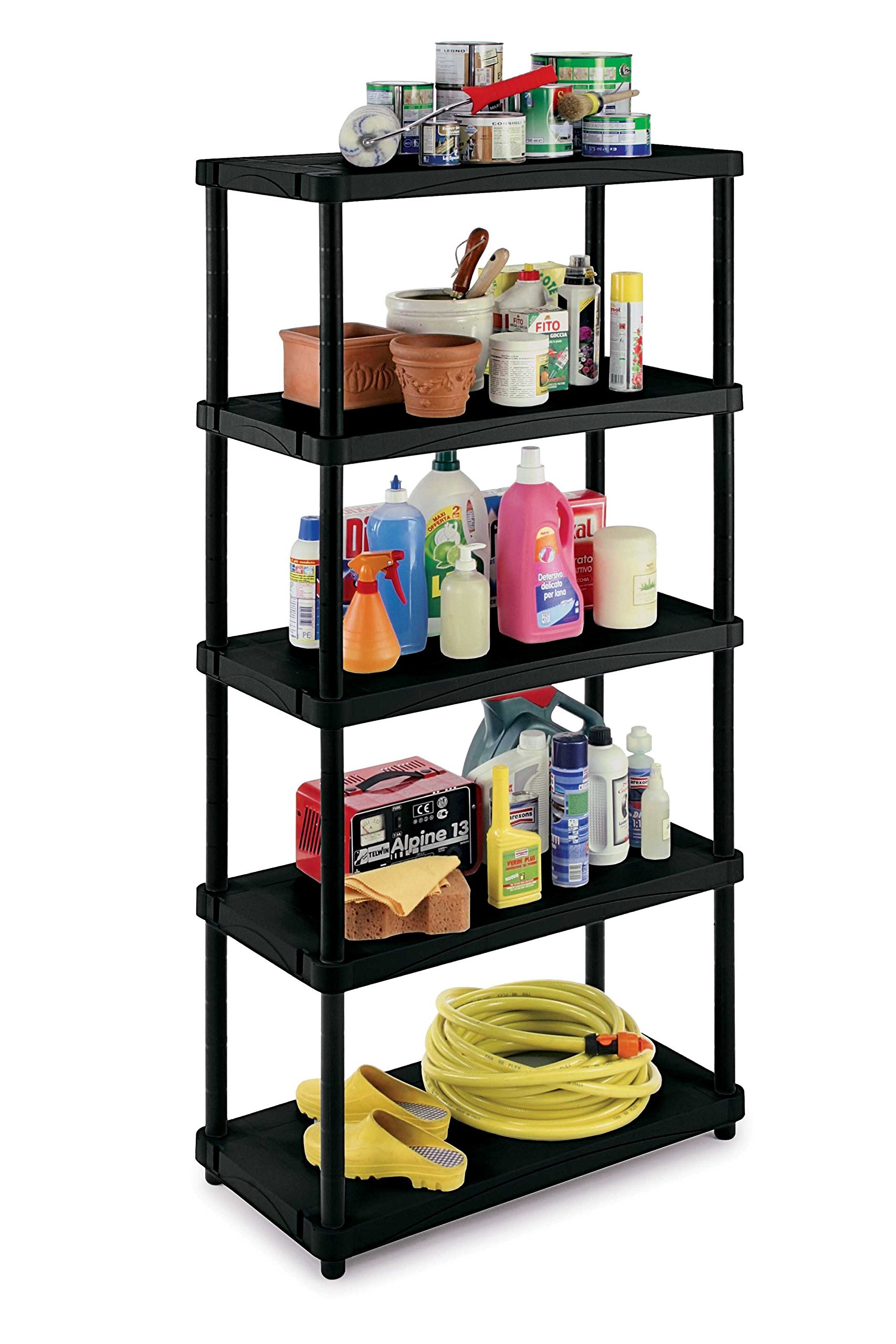 Terry SCAFFALE PPL 5 Ripiani 80x40x173,4CM Nero S/5