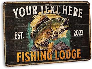 Custom Fishing Décor For Home Fishing Lodge Sign Personalized Lake House Décor Live Bait Cabin Decor Rental Décor Gifts For Him Lodge Décoration 108122002078