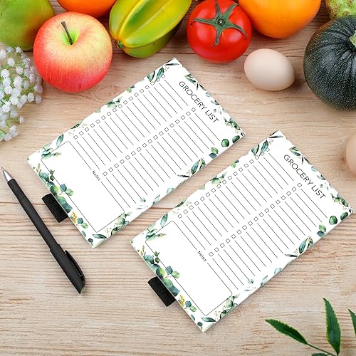 Miniatura 6 de Joyberg 2 blocs magnéticos para lista de comestibles para refrigerador, 4.5 x 7.5 pulgadas, bloc de notas magnético para refrigerador, lista de