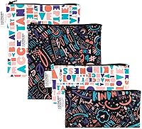 Vista 14 de Bumkins - Bolsas de tela para bocadillos y sándwiches - Para almacenamiento, viajes, preparación de alimentos, almuerzo - Reutilizables, resistentes