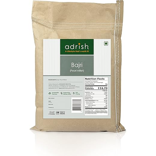 Adrish Organic Bajra Grain - High Fiber 5kg