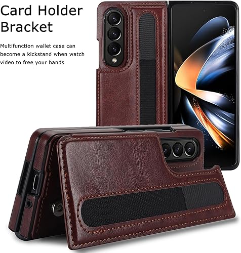 Miniatura 4 de NINKI Funda compatible con Samsung Galaxy Z Fold 4 5G, funda para teléfono con tarjetero para Galaxy Fold 4, a prueba de golpes, para S Pen con