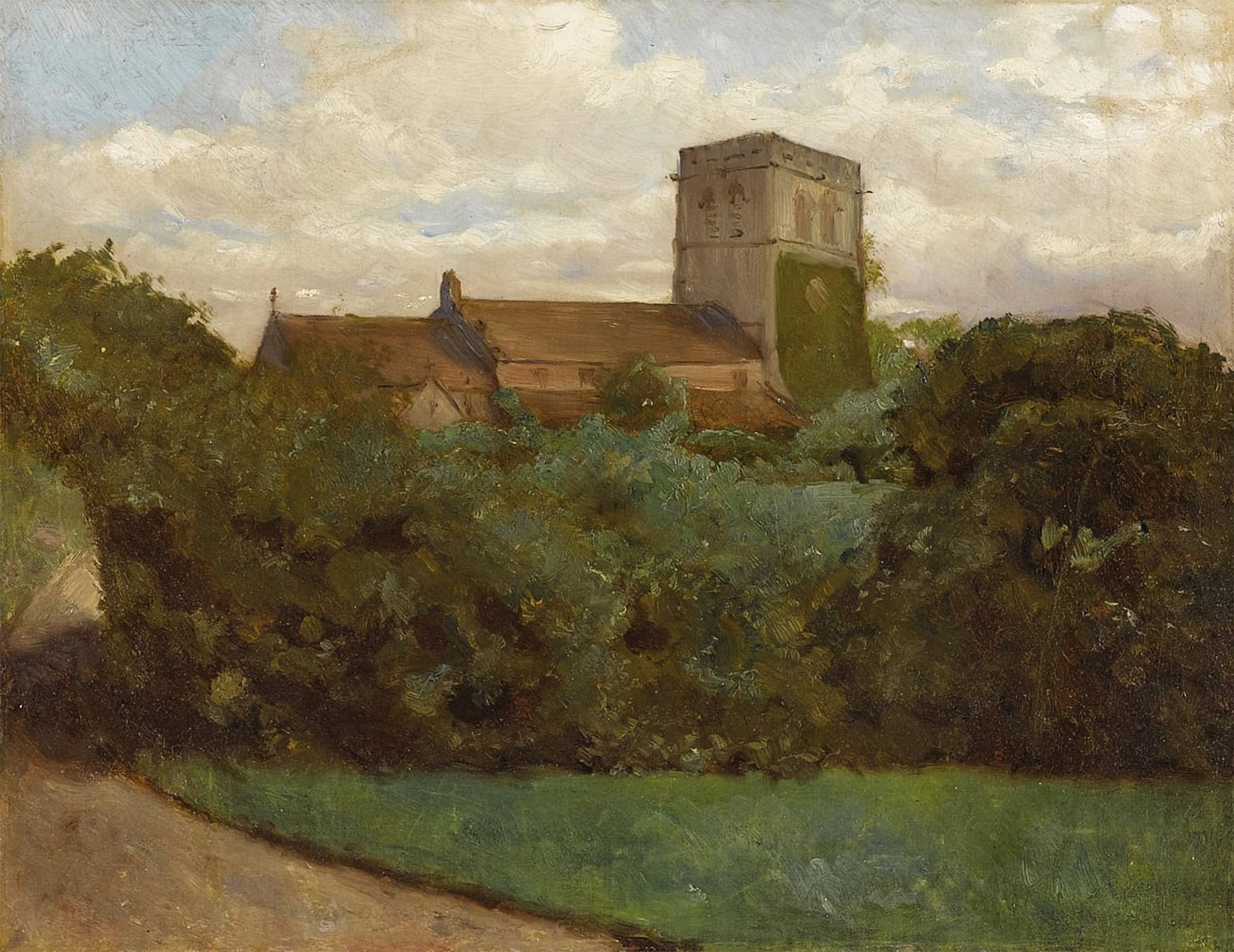 POSTERIIk Vintage Print Pop Art Landscape Artwork Tottenham Church London by Albert Bierstadt Art Prints for Office Home Decor 60x90cm