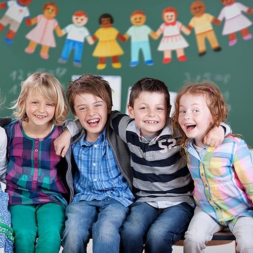 Miniatura 2 de Formas de papel  Paquete de 48 recortes de papel en blanco, papeles en forma de niño, recortes en forma de niños, perfectos para proyectos de clase