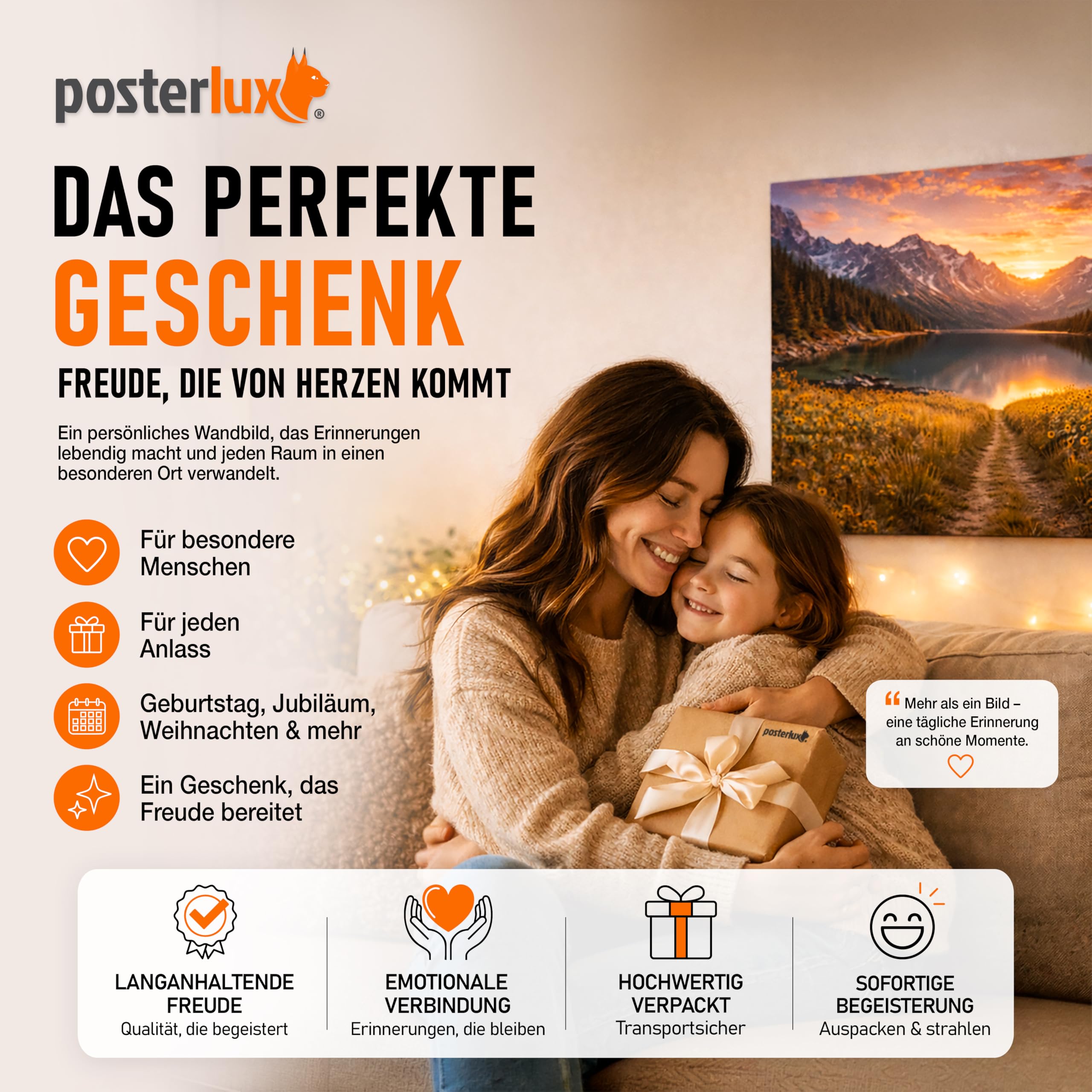 posterlux Bild auf Leinwand eigene Fotos - Sofort Upload 40x50 cm